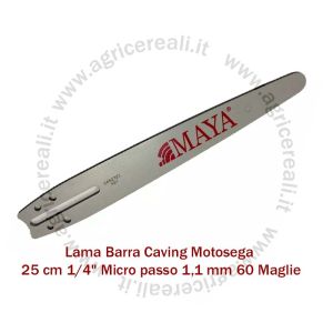 Lama Barra Caving Motosega 25 cm 1/4" Micro 1,1 mm 60 Maglie