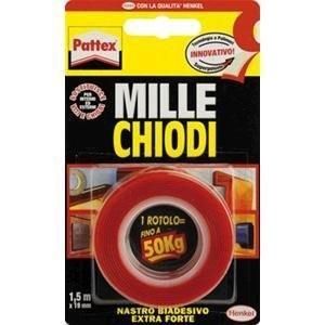 Pattex Millechiodi Tape Rotolo Mm 19X1,5 Mt Biadesivo