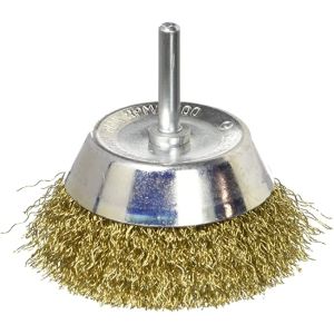Spazzola A Tazza Con Gambo Fili In Acciaio Ondulati Ø 75 mm
