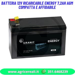 Batteria 12V Ricaricabile ENERGY 7,2Ah AGM compatta e affidabile