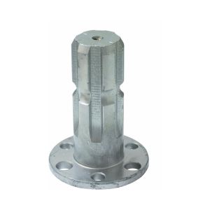 Alberino scanalato profilo 1"3/8 Z6, lunghezza 90mm e con flangia per pompe Ø 70 mm,