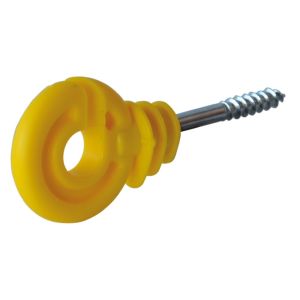 ISOLATORE GIALLO AD ANELLO CON VITE PER LEGNO Ø 6MM - 25 PEZZI