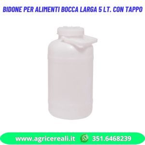 Bidone per Alimenti Bocca Larga 5 Lt. con Tappo