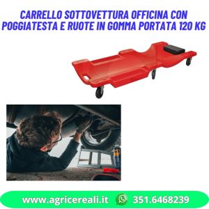 Carrello sottovettura officina con poggiatesta e ruote in gomma portata 120 kg