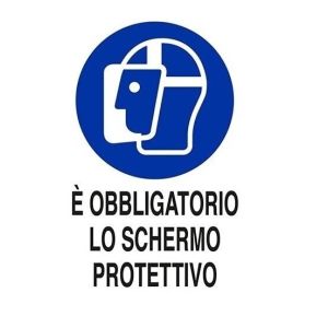 Cartello Obbligo Schermo Protettivo in PVC 20x30 cm