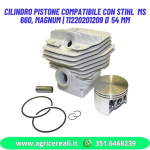 Cilindro Pistone Compatibile con STIHL  MS 660, Magnum | 11220201209 Ø 54 mm