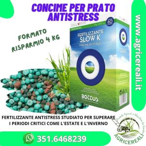 Concime per Prato Antistress Bottos Slow K | Resistente a Clima Estremo 4 Kg
