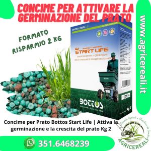 Concime per Prato Bottos Start Life | Attiva la germinazione e la crescita del prato Kg 2