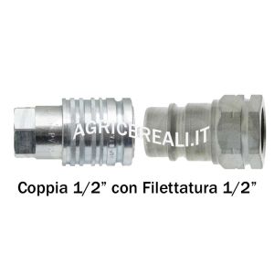 Coppia innesti rapidi 1/2" Filettatura 1/2" maschio e femmina