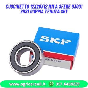 Cuscinetto 12X28X12 mm a sfere 63001 2RS1 doppia tenuta SKF