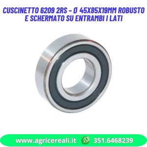 Cuscinetto 6209 2RS – Ø 45x85x19mm Robusto e Schermato su Entrambi i Lati