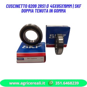 Cuscinetto 6209 2RS1 Ø 45x85x19mm | SKF doppia tenuta in gomma
