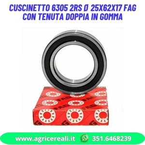 Cuscinetto 6305 2RS Ø 25x62x17 FAG con Tenuta doppia in Gomma