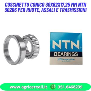 Cuscinetto conico 30x62x17,25 mm NTN 30206 per ruote, assali e trasmissioni