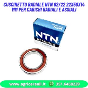 Cuscinetto radiale NTN 62/22 22x50x14 mm per carichi radiali e assiali