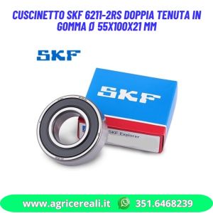 Cuscinetto SKF 6211-2RS Doppia tenuta in gomma Ø 55x100x21 mm