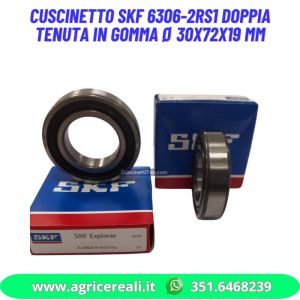 Cuscinetto SKF 6306-2RS1 Doppia tenuta in gomma Ø 30x72x19 mm