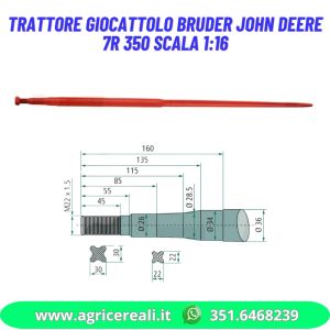 Dente trasporto balloni con dado M22x1,5 Lunghezza 1200 a Stella