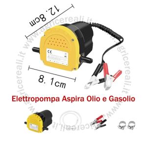 Elettropompa 12V per aspirazione gasolio e olio - Potente