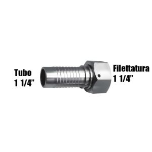 Femmina Diritta 1¼" BSP per Tubo 1¼" con dado spinato e oring