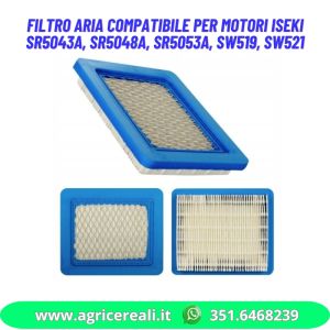 Filtro aria compatibile per motori Iseki SR5043A, SR5048A, SR5053A, SW519, SW521