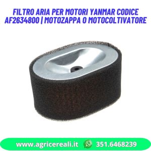 Filtro Aria per Motori Yanmar Codice AF2634800 | Motozappa o Motocoltivatore