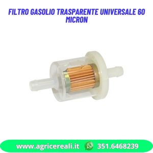 Filtro gasolio trasparente universale 60 micron