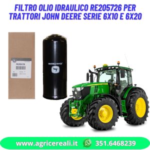 Filtro olio idraulico RE205726 per trattori John Deere serie 6x10 e 6x20