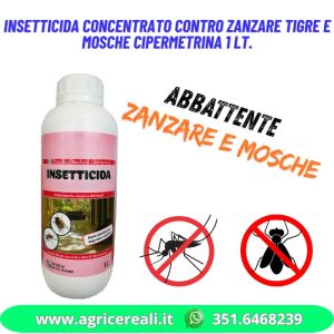 Insetticida concentrato contro zanzare tigre e mosche Cipermetrina 1 Lt.
