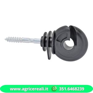 Isolatore ad anello nero 5,3 mm per recinto elettrico 25 Pz