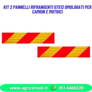 Kit 2 pannelli rifrangenti 57x13 omologati per camion e motrici