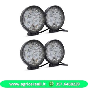 Kit 4 faretti LED 27W 6500K luce bianca off-road
