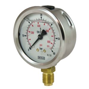 Manometro 100 bar Ø 63 mm con filettatura 1/4" BSP