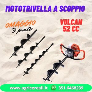 Mototrivella a Scoppio 52cc Vulcan TR520 con 3 Punte Omaggio