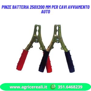 Pinze batteria 250x200 mm per cavi avviamento auto