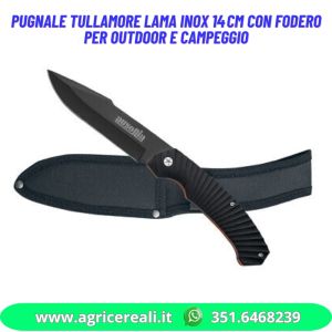 Pugnale Tullamore lama inox 14cm con fodero per outdoor e campeggio