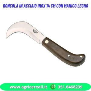 Roncola in acciaio inox 14 cm con manico legno