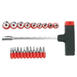 Set 22 pezzi: punte e bussole con impugnatura Top Tools