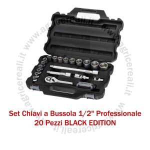Set Chiavi a Bussola 1/2" Professionale – 20 Pezzi BLACK EDITION