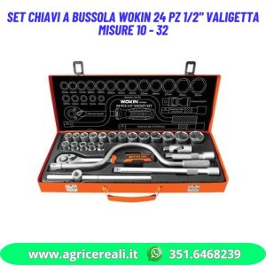 Set chiavi a bussola Wokin 24 pz 1/2" valigetta misure 10 - 32