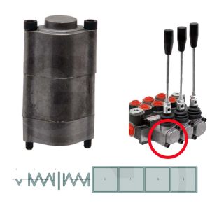 Sistema di fermo flottante per distributori oleodinamici 3 leve