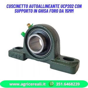 Supporto cuscinetto UCP202 in ghisa per alberi 15mm