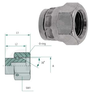 Tappo Femmina con Dado girevole di chiusura filettatura 5/8" 