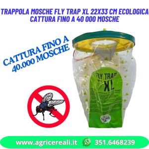 Trappola mosche Fly Trap XL 22x33 cm ecologica cattura fino a 40 000 mosche