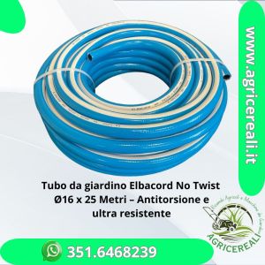 Tubo da giardino Elbacord No Twist Ø 16x25mt – Non si attorciglia!