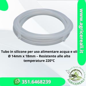 Tubo in silicone alimentare Ø 14mm x 18mm – alte temperature Vendita Al Metro
