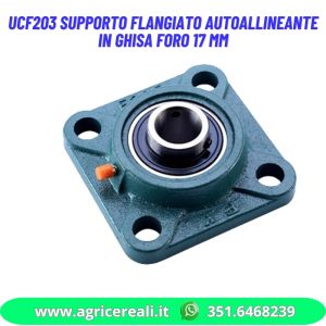 UCF203 Supporto Flangiato autoallineante in ghisa foro 17 mm