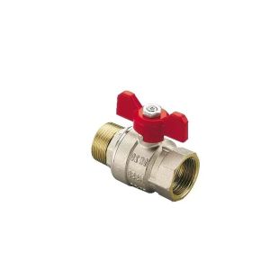 Valvola a Sfera Ottone M/F 3/4" con Maniglia a Farfalla