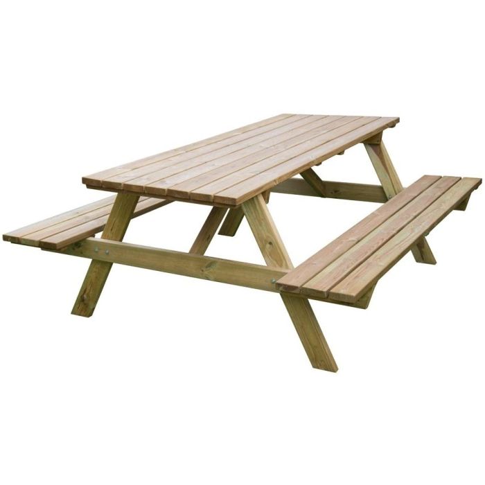 Tavolo per esterno con panche in legno Pic Nic 180x160x70 Cm 