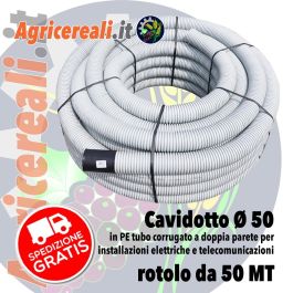 Cavidotto corrugato pieghevole in PE da 50 MM 50MT - D'Alessandris